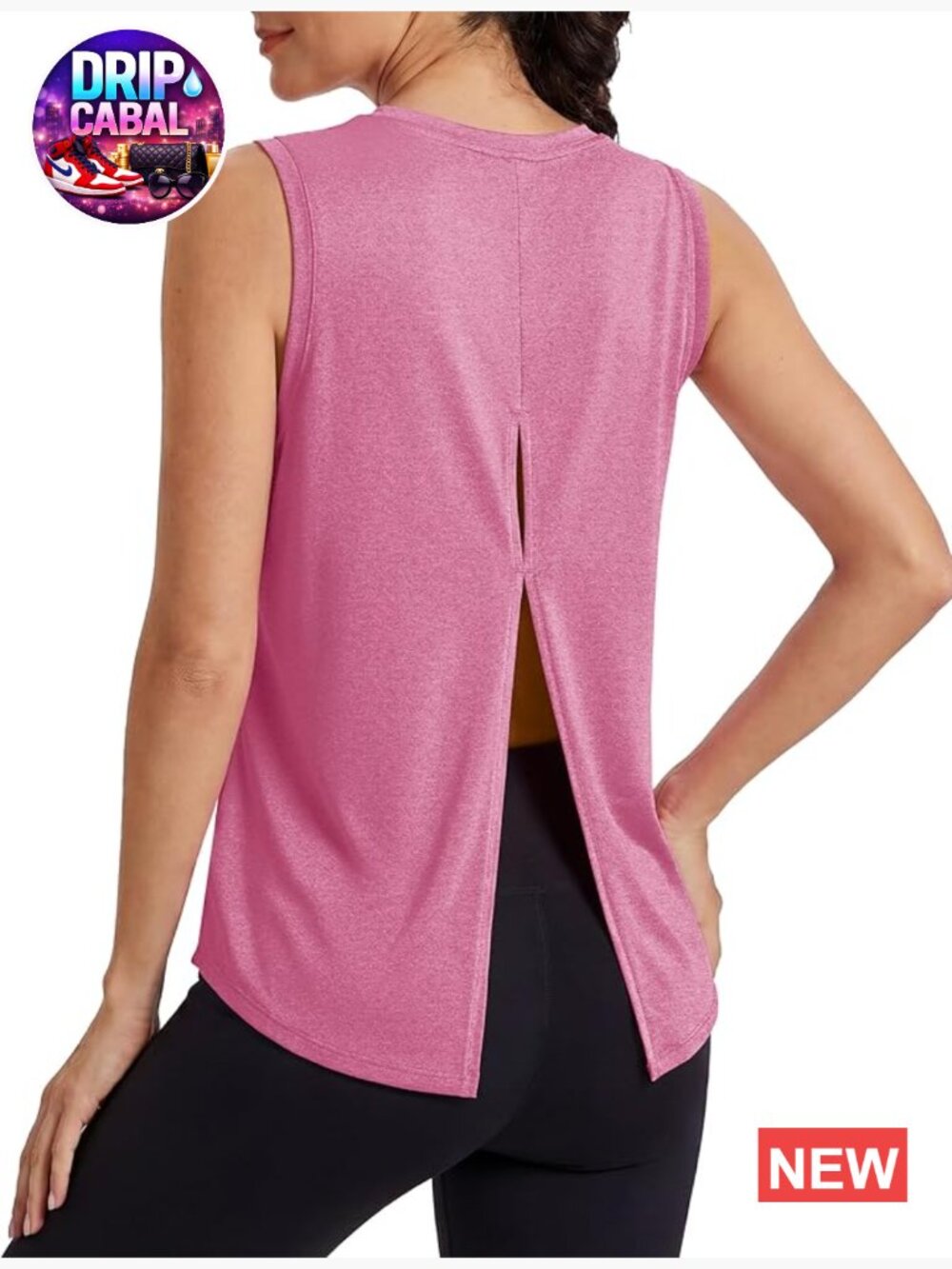 Open Back Yoga Tank Top Sleeveless Tie Back Loose Fit Muscle Tank Workout Shirt